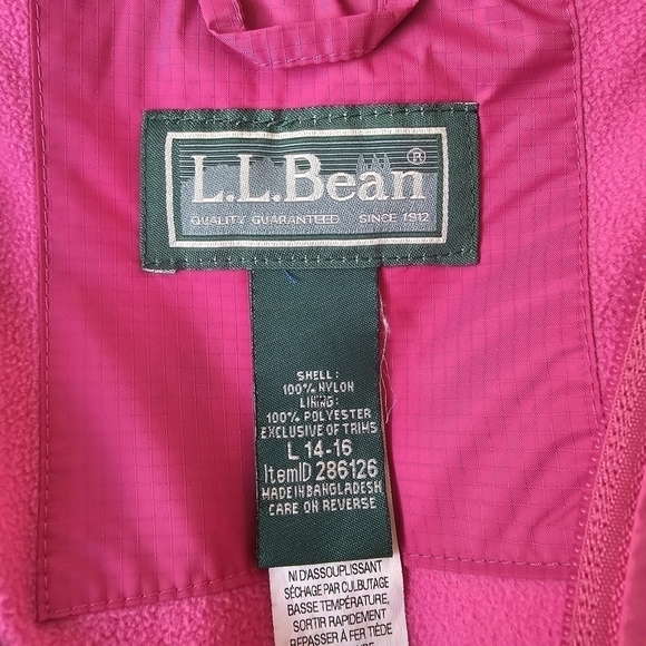L.L.Bean Pink Jacket, Light Fleece Lining, Size Small (Women) Large (Girl) - Picture 11 of 15